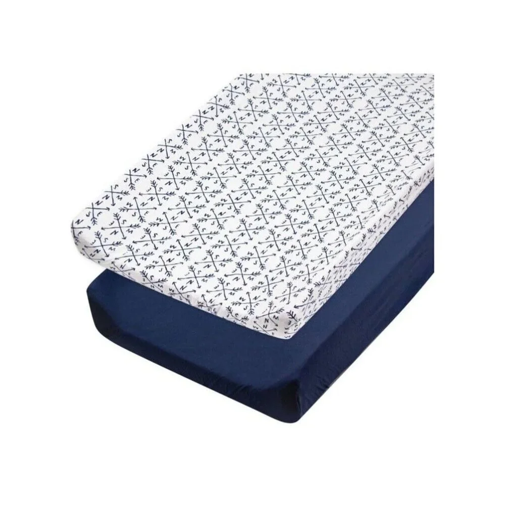 Honest Baby Organic Cotton Bedding Set Blue Water Color World 7 pc Set‎